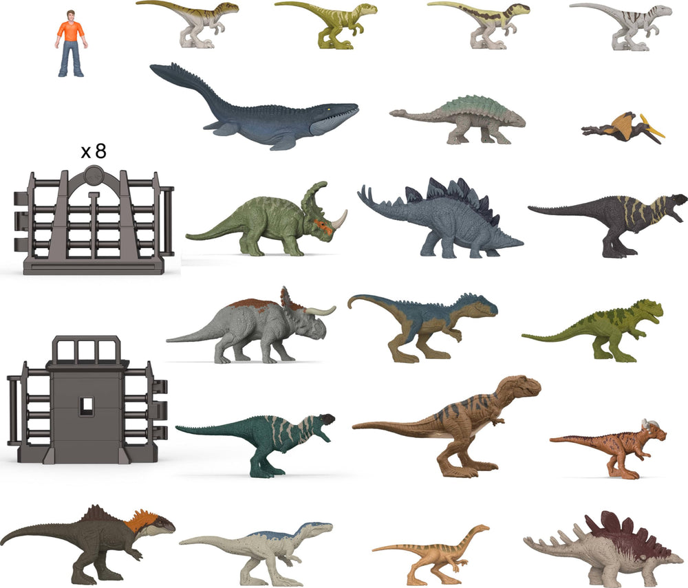 Mattel Jurassic World Chaos Theory enclosure playset showcases included pieces