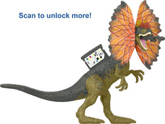 Mattel Jurassic World Dominion Dilophosaurus figure with movable joints for dynamic play