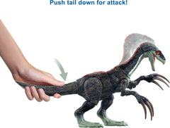 Mattel Jurassic World Dominion Therizinosaurus claws close-up highlighting sculpted detail.