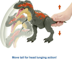 Mattel Albertosaurus figure showing chomping action for action-packed battles.