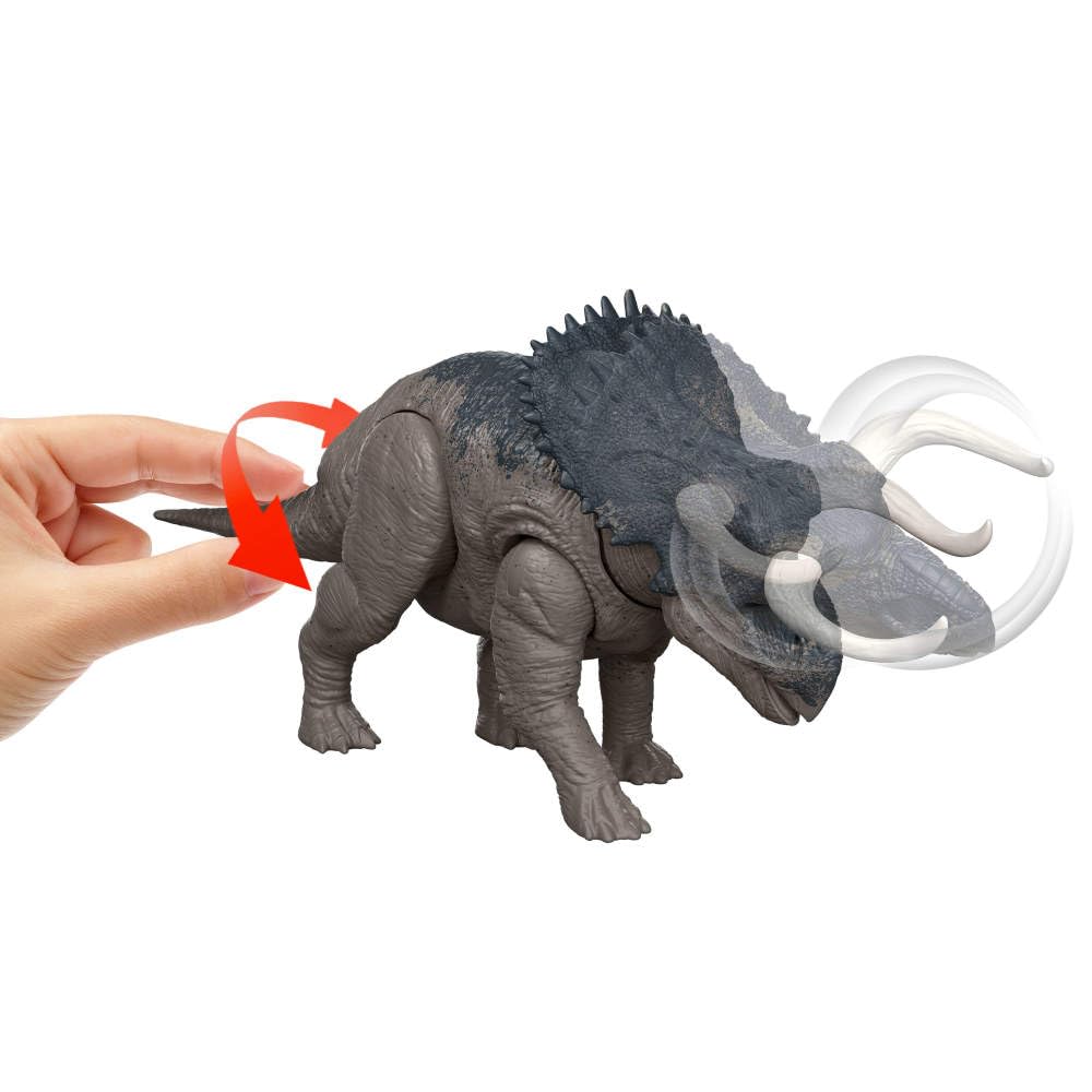 Mattel Nasutoceratops 12-inch scale supports interactive play and display.