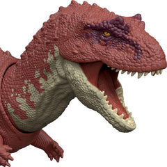 Mattel Jurassic World Rebirth Aucasaurus app game features races and DNA extraction.