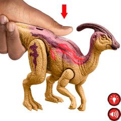 Mattel Jurassic World Wild Roar Parasaurolophus digital play via app unlocks games