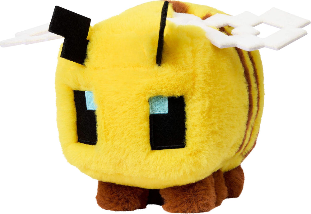 Mattel Minecraft Bee plush toy back view with recognizable Minecraft costume