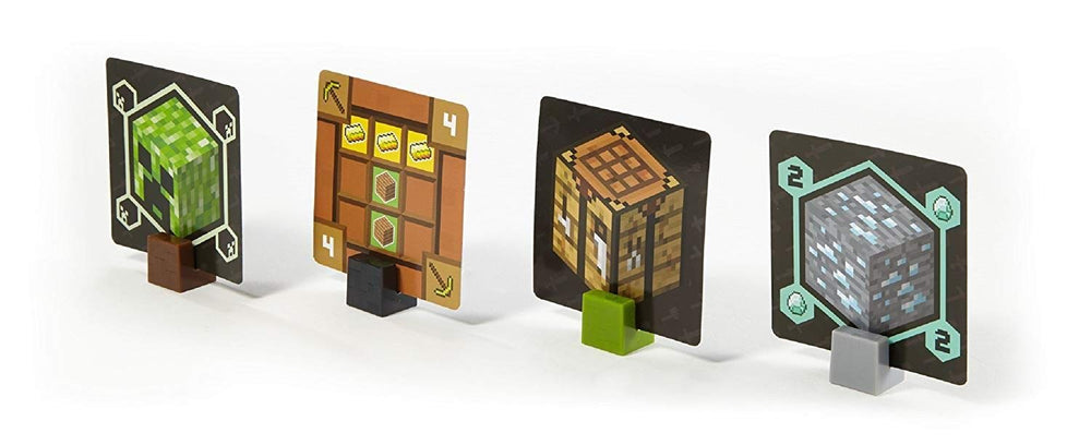 Mattel Minecraft Card Game resource cards show core materials for planning.
