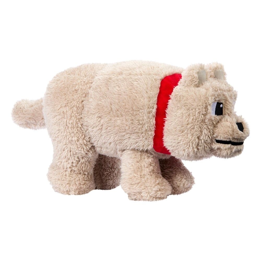 Mattel Minecraft Dennis Wolf plush features premium fabrics for cuddling.