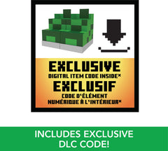 Packaging and age recommendation for ages 6+, toy fits Minecraft fans