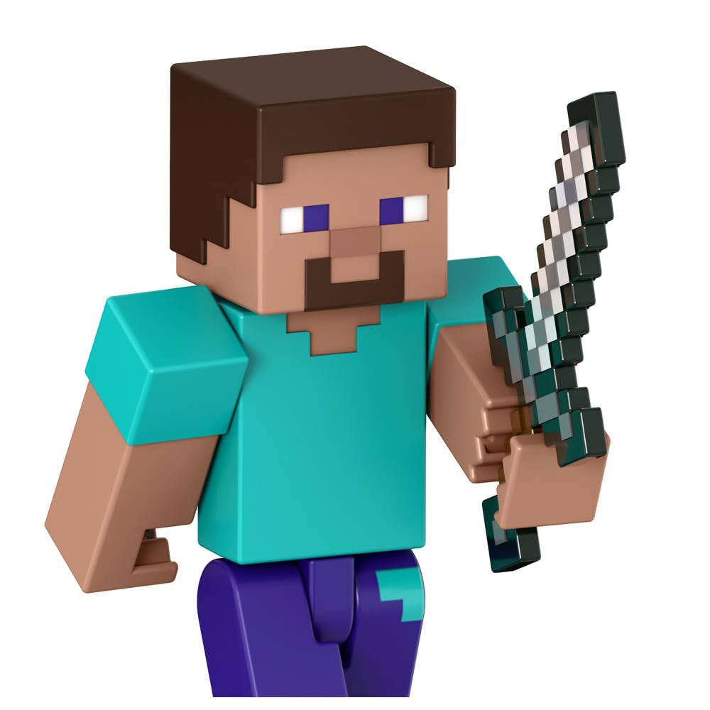 Mattel Minecraft Steve with sword for action-packed storytelling