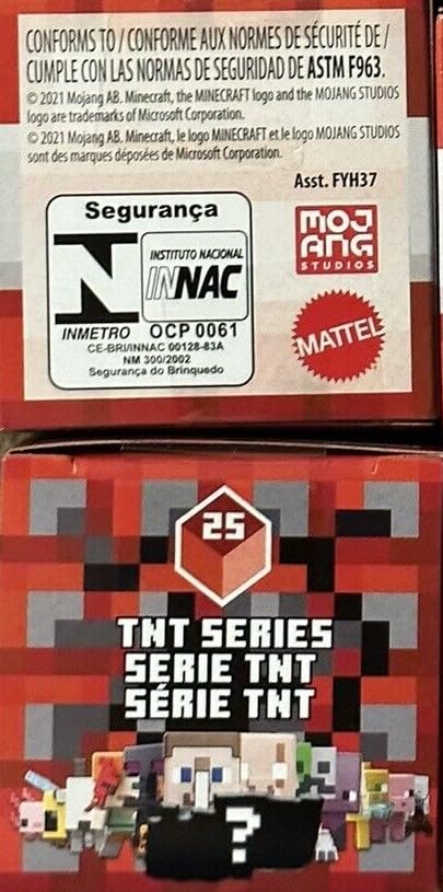 Mattel Minecraft TNT Series lineup of mini figures for sorting and trading