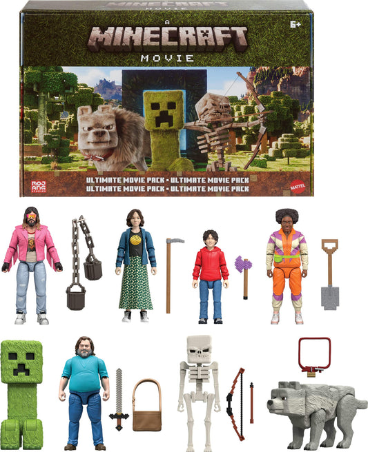 Mattel Minecraft Ultimate Movie Pack Steve figure for imaginative play and display.