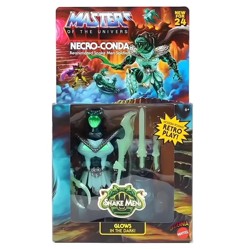 Mattel MOTU Origins Necro-Conda trading card adds story context to collection.