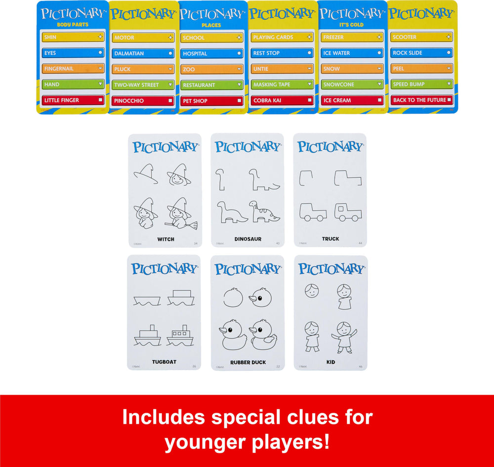 Mattel Games Pictionary sand timer helps pace turns and build excitement.