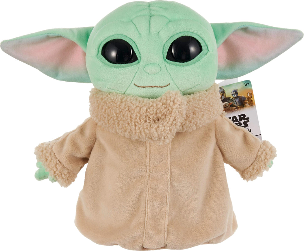 Mattel Grogu plush figure front view with soft fabric ideal for cuddling