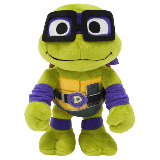 Mattel TMNT Donatello plush 8-inch front view with soft hug-ready fabric.