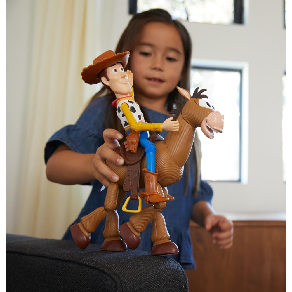 Bullseye horse figure paired with Woody for movie-inspired adventures.