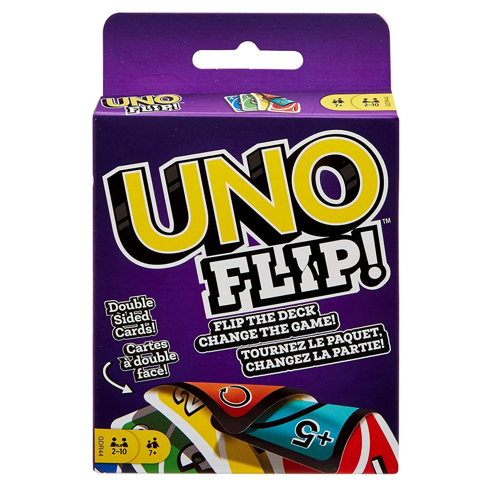 Mattel Uno Flip double-sided deck ready to flip and redraw the game