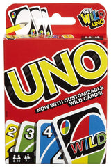 Mattel Uno Original deck close-up shows bold colors and number icons for easy play