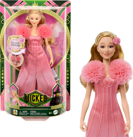 Mattel Glinda doll in dynamic pose for imaginative play.