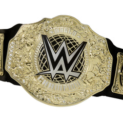 Mattel WWE Championship Belt worn by a kid in pretend match