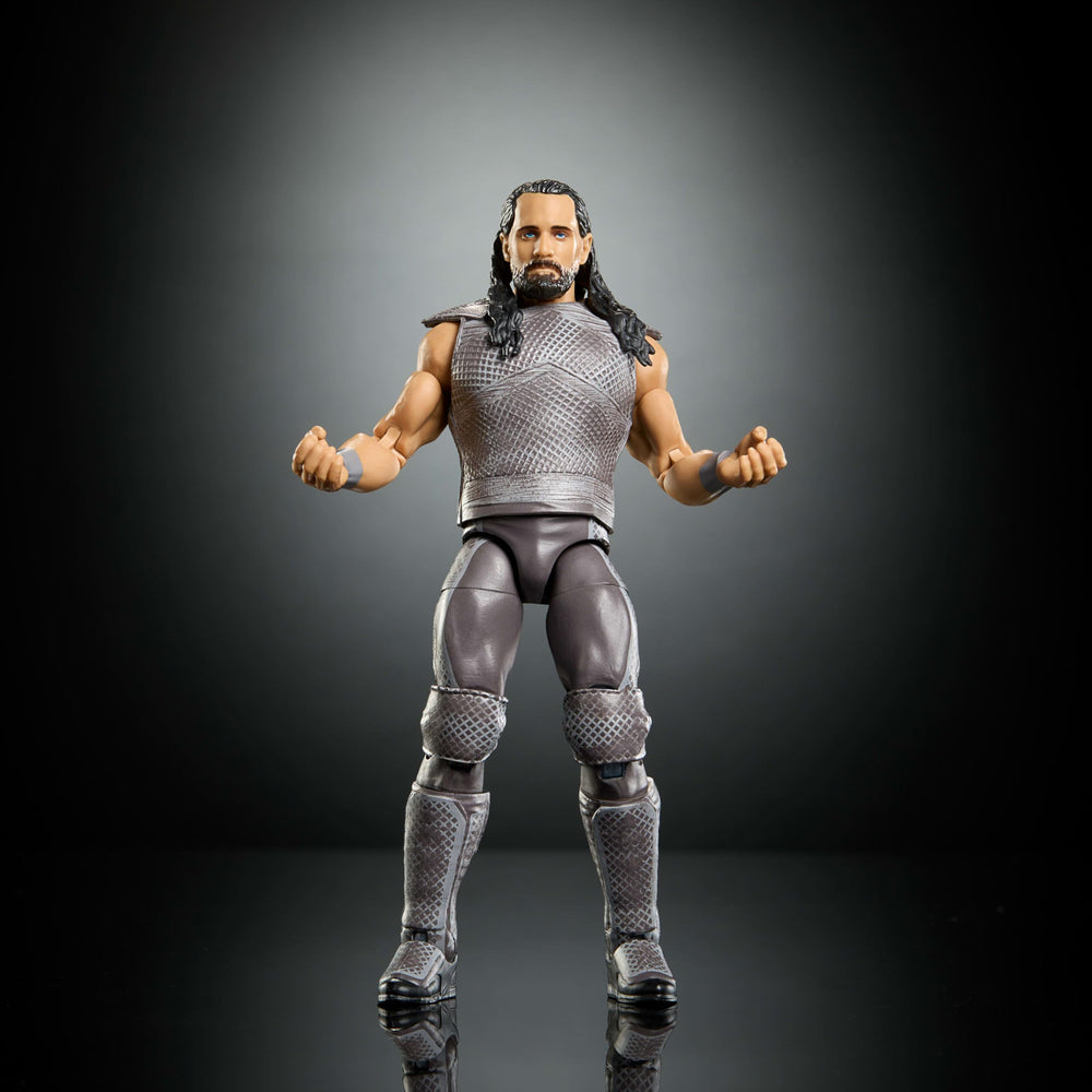 Mattel WWE Elite Seth Rollins figure shows deluxe articulation for authentic posing.