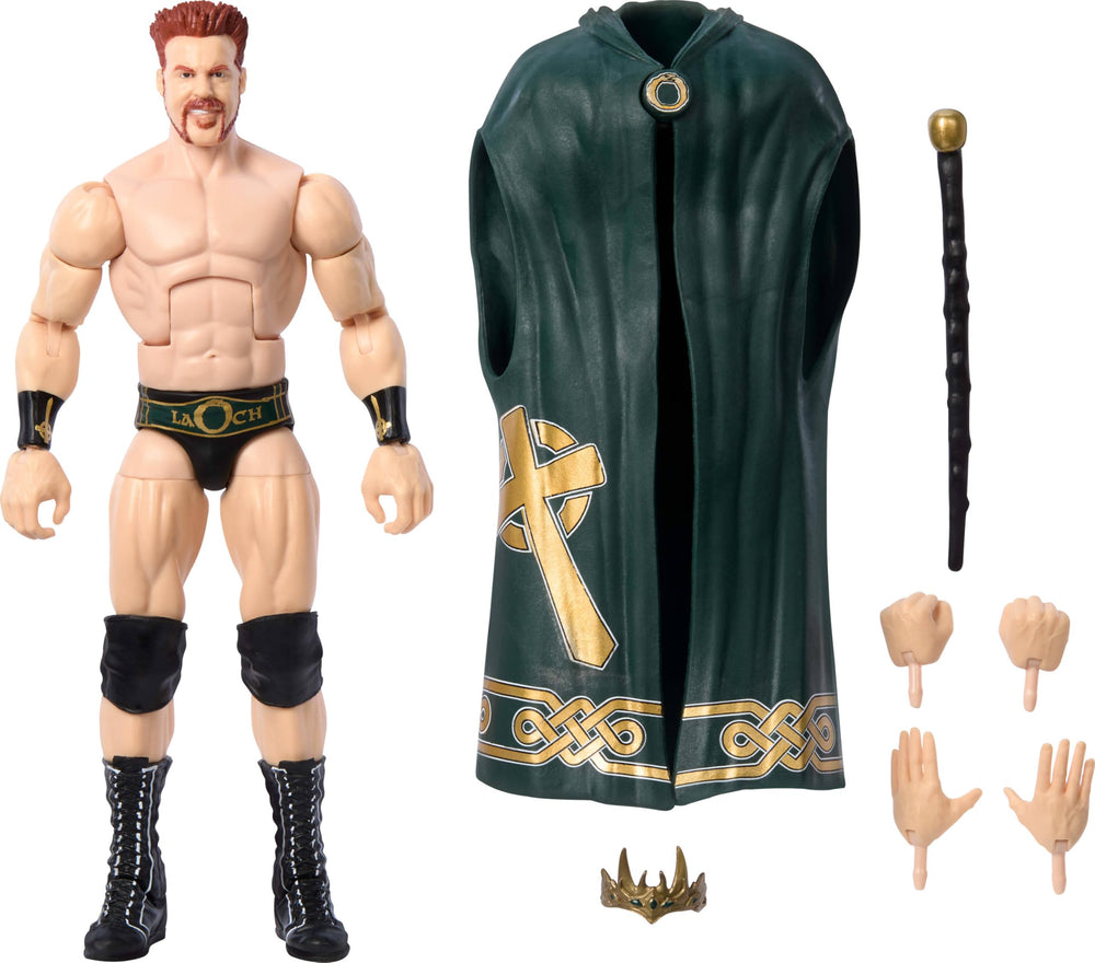 Mattel WWE Elite King Sheamus figure front view for display and posing
