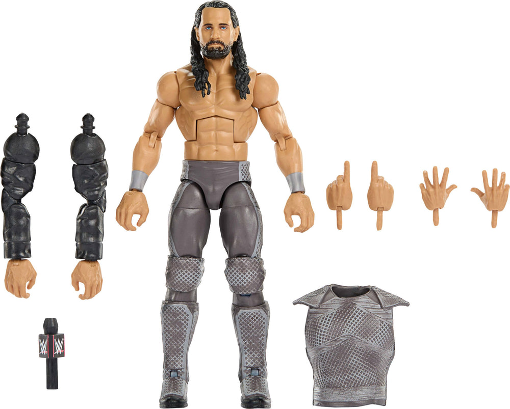 Mattel WWE Elite Seth Rollins figure with premium articulation for dynamic poses.