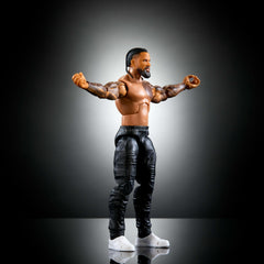 Mattel WWE Elite Jimmy Uso figure lifelike detailing for authentic ring poses.