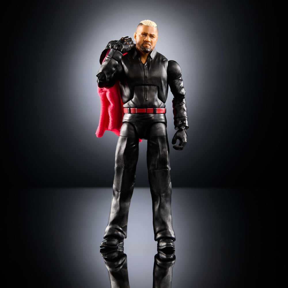 Mattel WWE Elite Solo Sikoa accessories showing iconic ring gear and display options