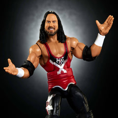 Mattel WWE Elite X-Pac figure close-up shows TrueFX facial detail for display.