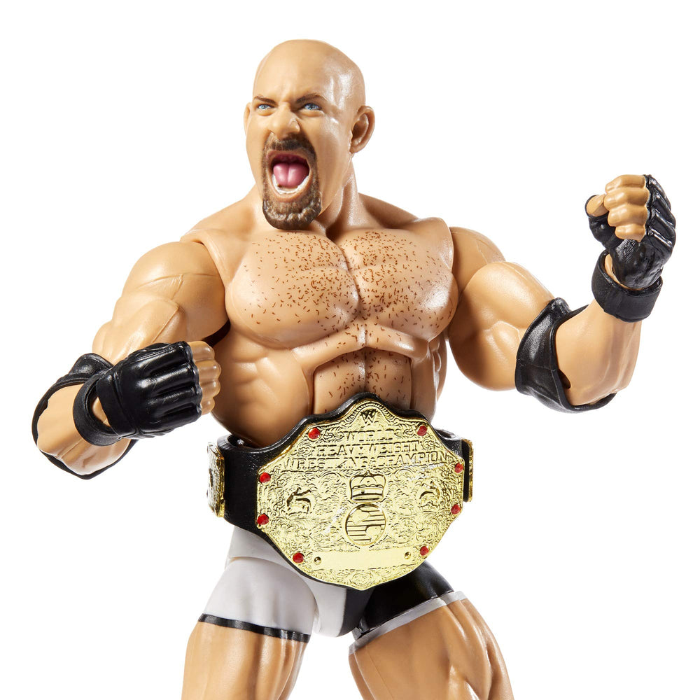 Mattel WWE Goldberg Elite 74 articulation pose highlights dynamic posing options