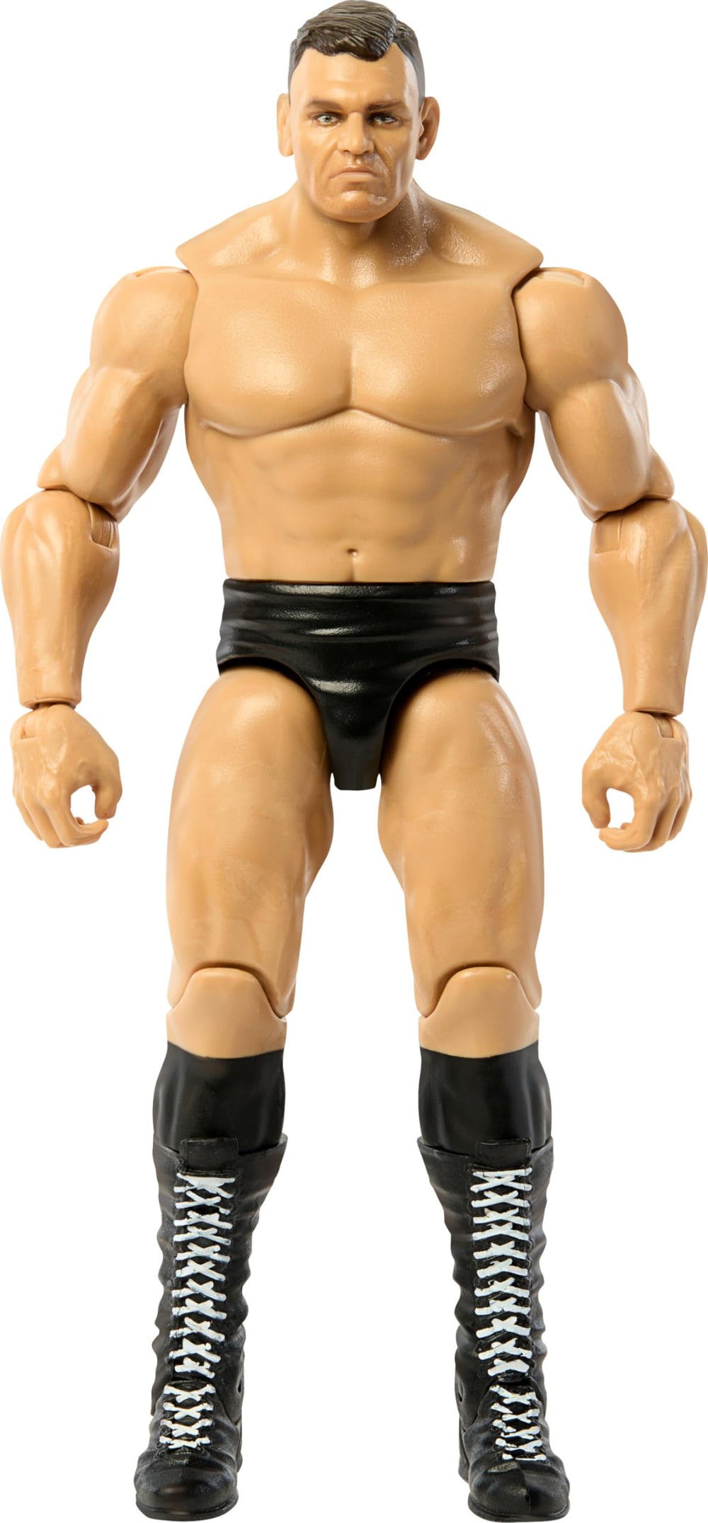 Mattel WWE Gunther figure with authentic ring gear for realistic presentation.
