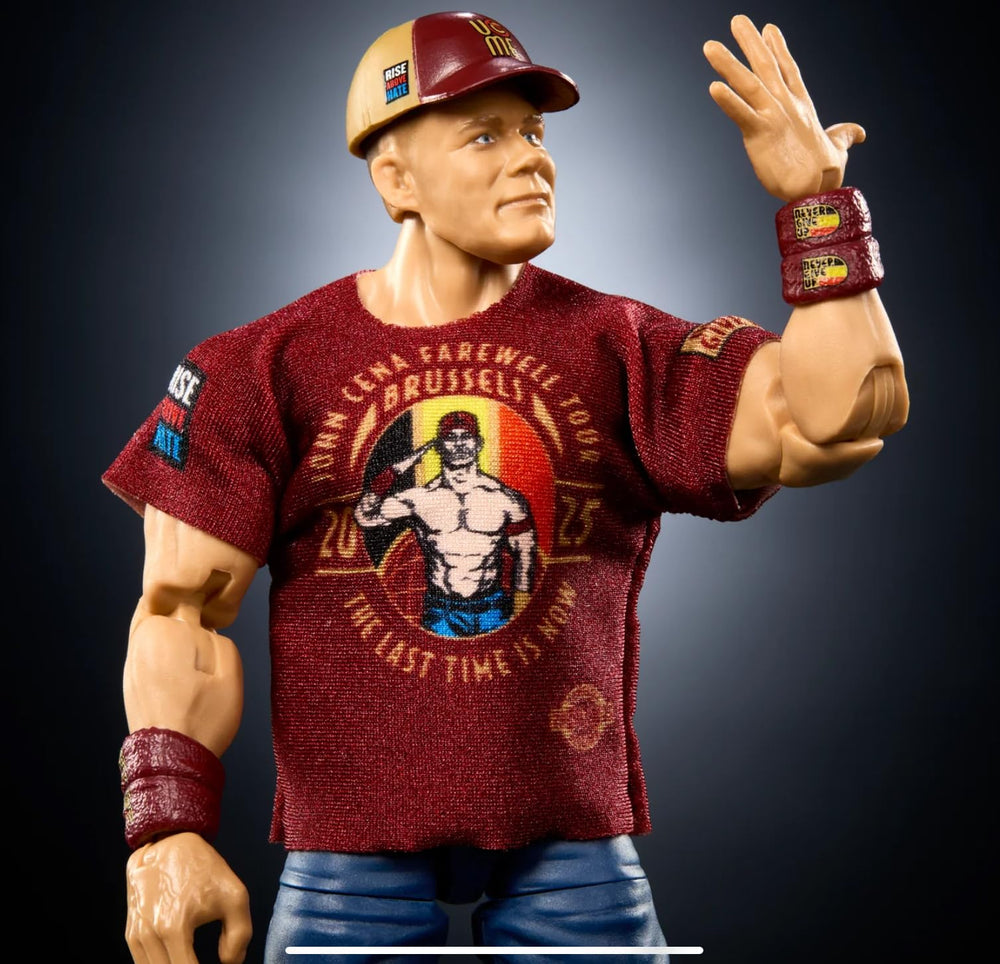 Mattel WWE JGV13 John Cena Elite box art and packaging for collection display.