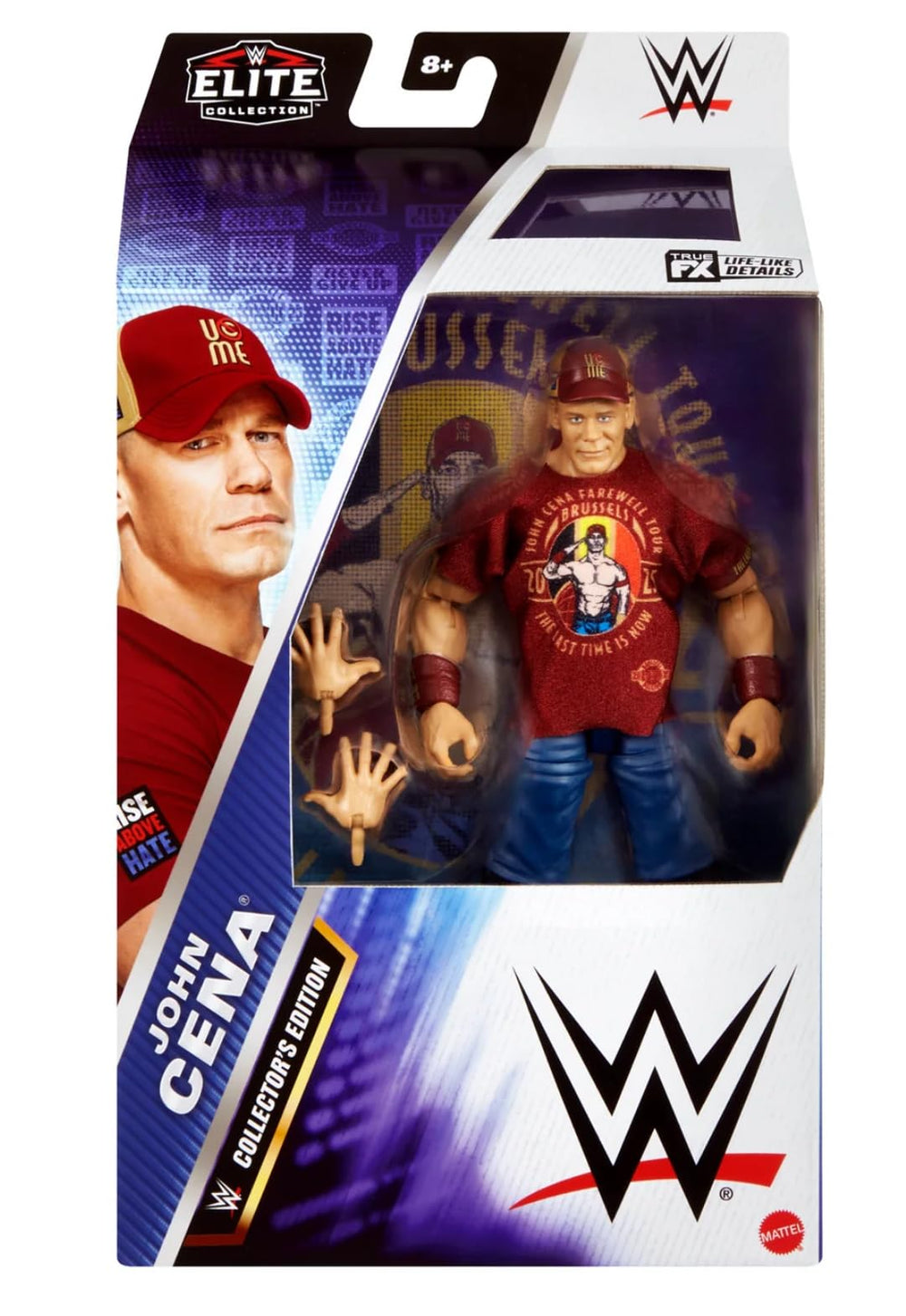 Mattel WWE JGV13 John Cena Elite front view showcases authentic detailing and poseability.