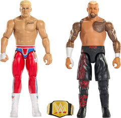Mattel WWE Main Event Showdown Cody Rhodes figure front view for dynamic poses