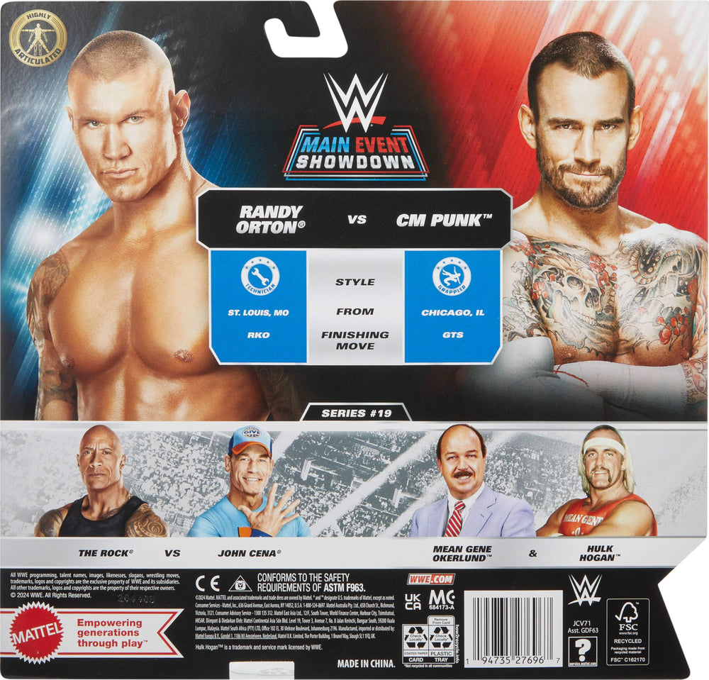Mattel WWE Showdown display-ready set supports collection growth and showcase.