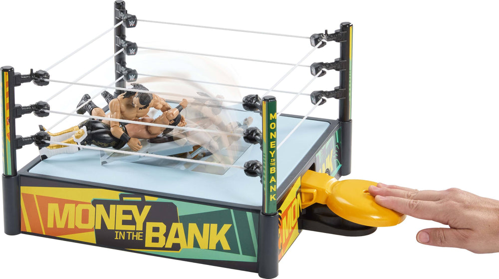 Mattel WWE Money in the Bank ring playset elevated ring height for dramatic entrances