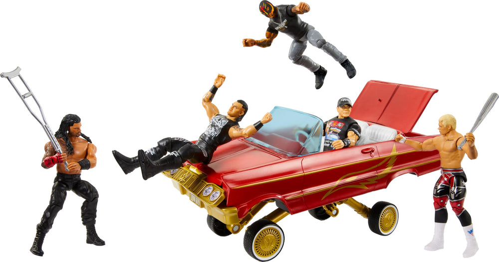 Mattel WWE rolling wheels on the vehicle enable mobile ring side adventures