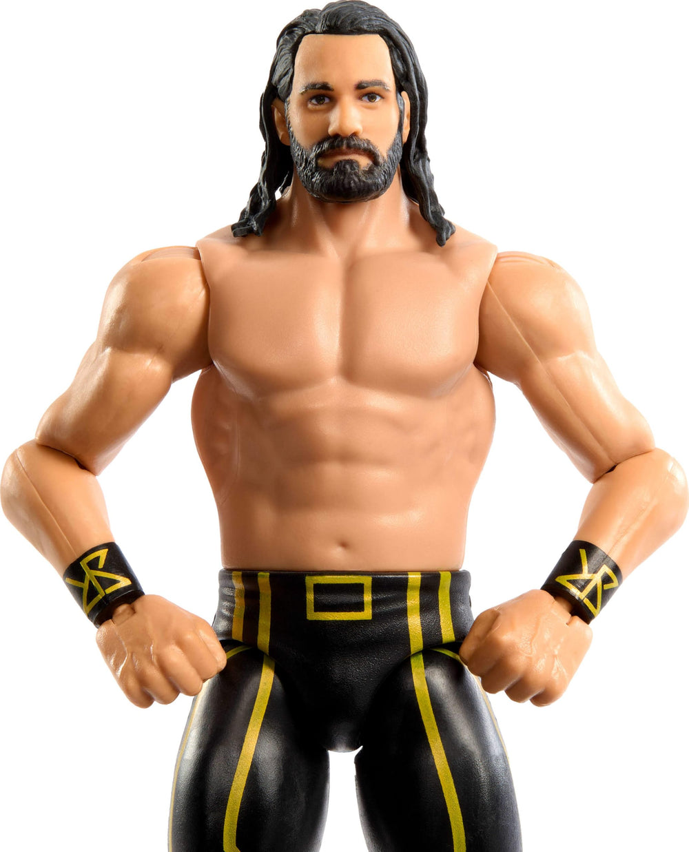 Mattel WWE Seth Rollins TrueFX facial detail for lifelike expression.