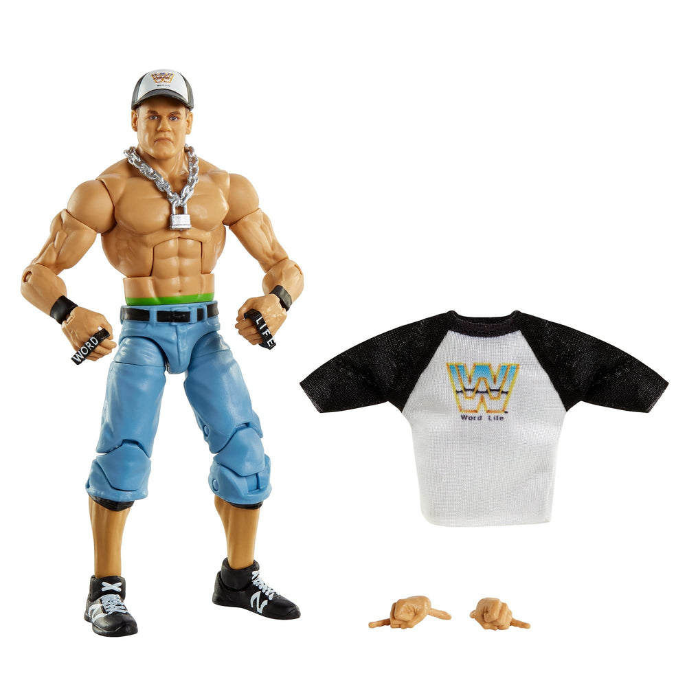 Mattel WWE Top Picks Elite John Cena 6-inch figure with poseable joints for dynamic play.
