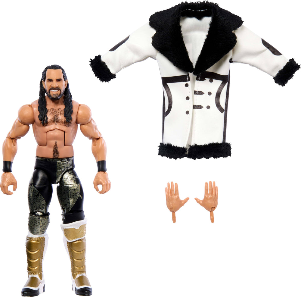 Mattel WWE Top Picks Elite Seth Rollins figure with authentic ring gear for display and posing.