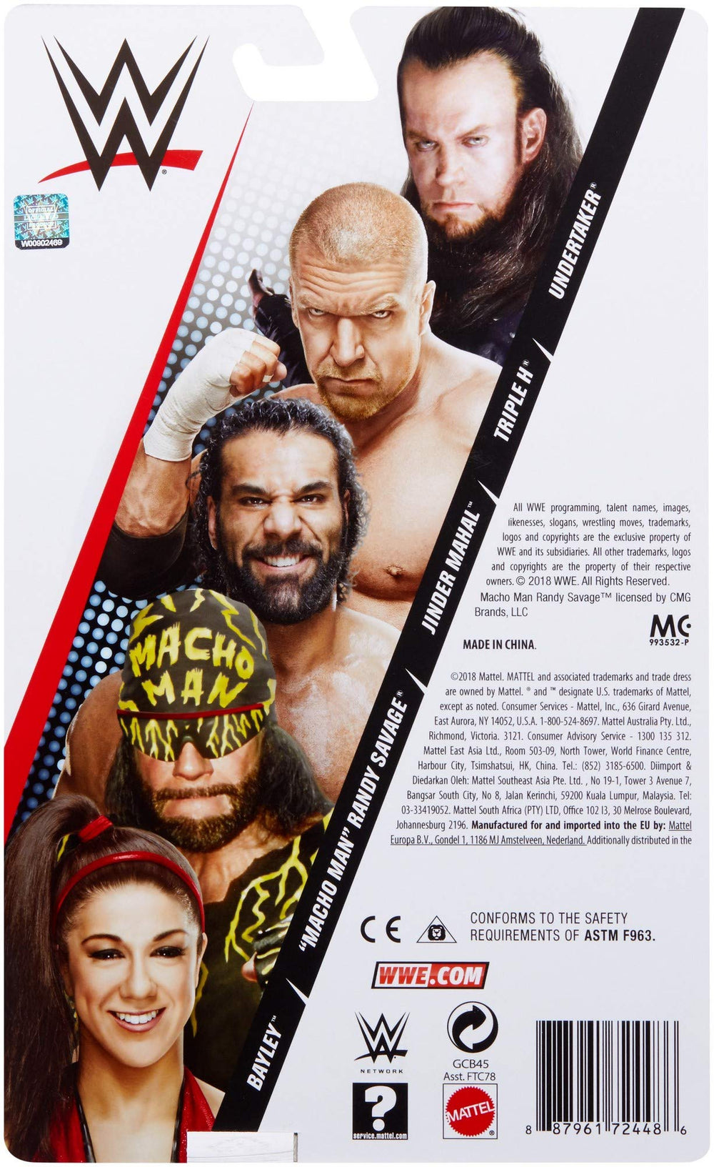 Display-ready Mattel WWE Undertaker figure pairs easily with others for epic WWE moments.