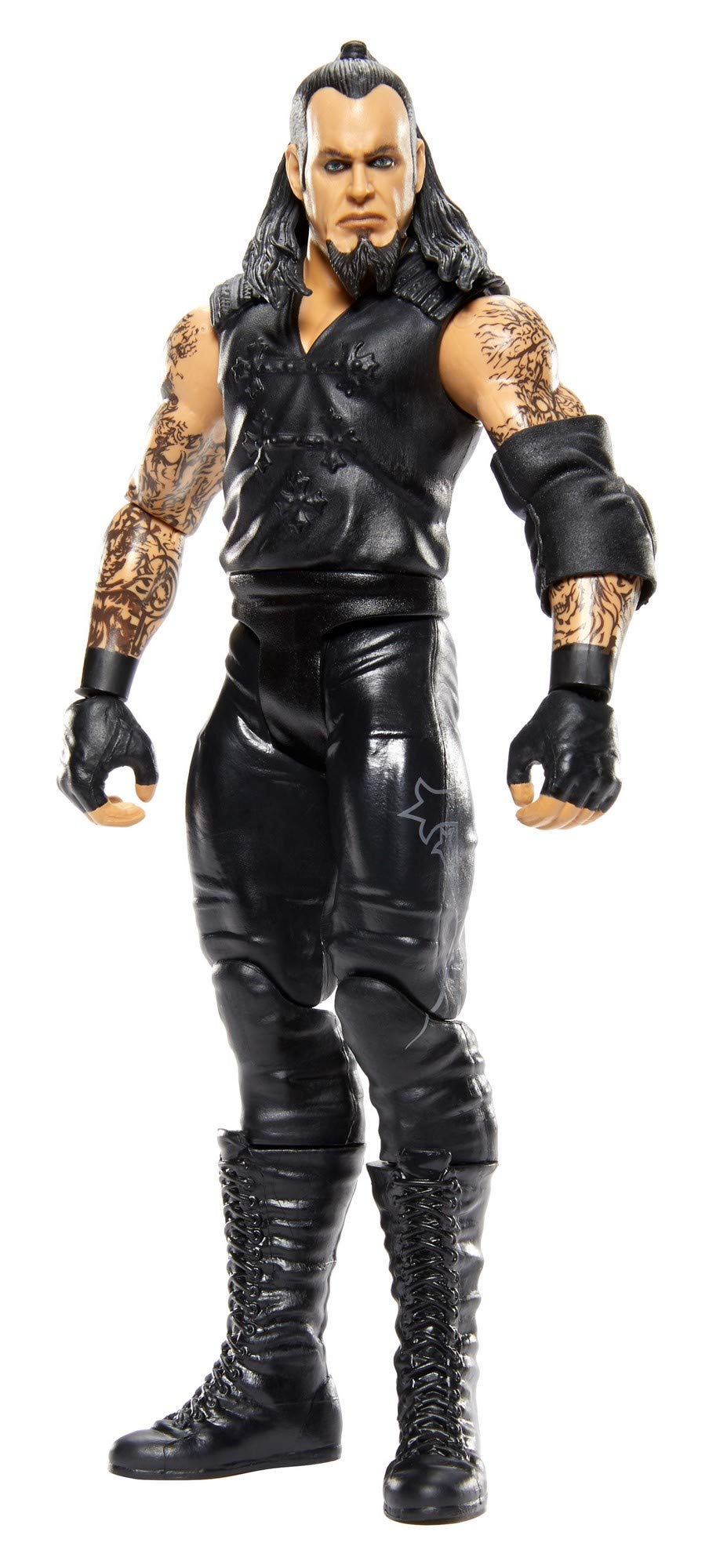 Mattel WWE Undertaker figure in 6-inch pose for dramatic shelf display.