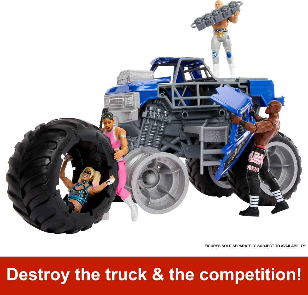 Mattel WWE Wrekkin Slam Crusher press engine launches opponents for dramatic clashes