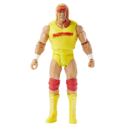 Mattel WWE Hulk Hogan 6-inch figure pose for dynamic battles and display.