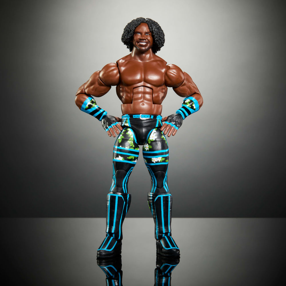Xavier Woods figure includes iconic accessories for signature moves.