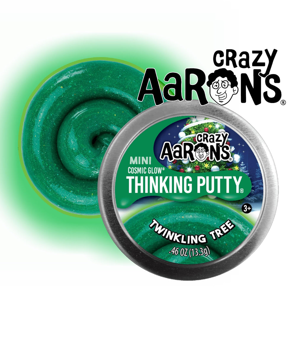 Matty's Toy Stop Crazy Aaron's Holiday Putty Mini Tin 2in for portable squishy fun.