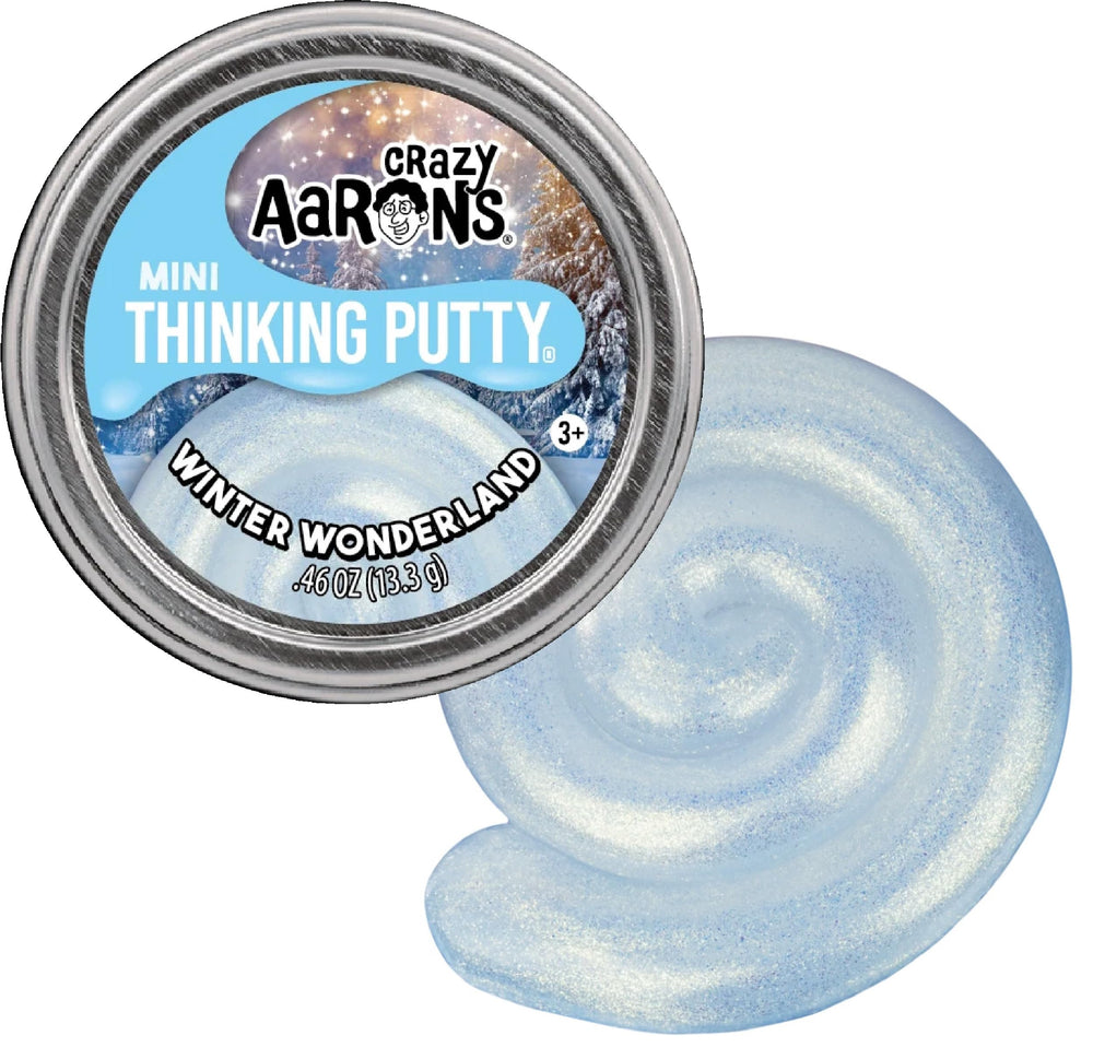 Matty's Toy Stop Crazy Aaron's Holiday Putty Mini Tin showcases festive packaging and a gift-worthy design.