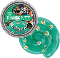 Matty's Toy Stop Crazy Aaron's Holiday Putty Mini Tin Winter Wonderland has a frosty, sparkling texture.