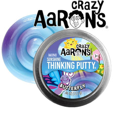 Crazy Aarons Putty Mini Tin Spring Frog Sunshine aids fidget relief during tasks.