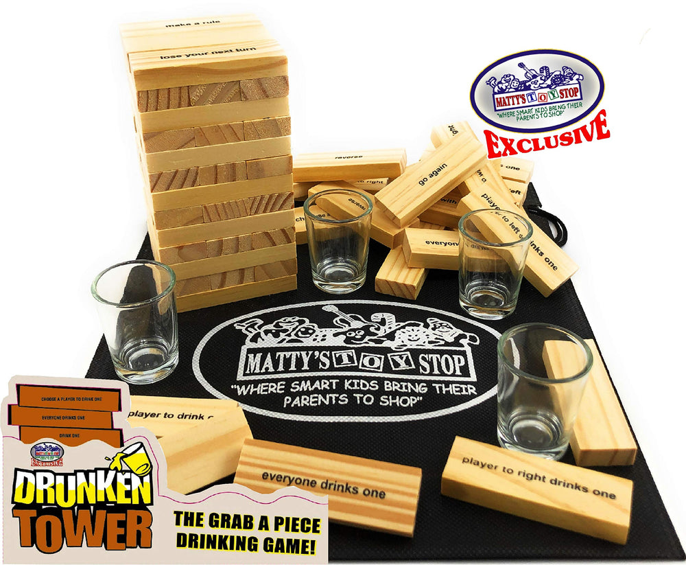 Matty's Toy Stop blocks close-up showing wooden texture and balancing challenges